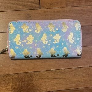 Mermaid Pattern Wallet with Gold Accents
